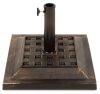 26lb Steel Square Patio Umbrella Base Stand, Basketweave Pattern