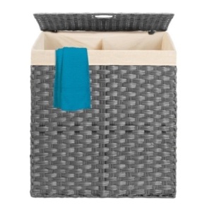 Double Laundry Hamper Basket, Gray