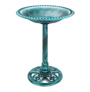 Vintage Outdoor Garden Bird Bath, Green