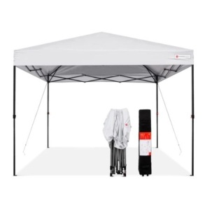 One-Person Setup Instant Pop Up Canopy, 10x10ft, White