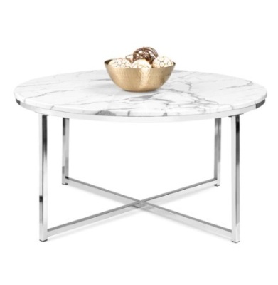 Round Coffee Table, 36in, Chrome