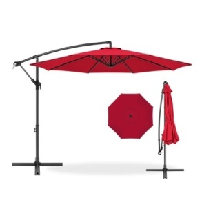 Offset Hanging Patio Umbrella, 10ft, Red