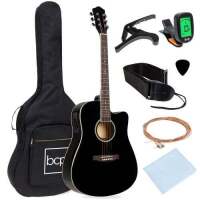Beginner Acoustic Electric Cutaway Guitar Set w/ Case, Strap