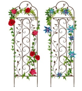 Set of 2 Iron Arched Garden Trellis