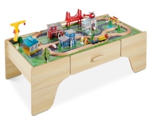 35-Piece Train Table, Large Multipurpose Playset w/ Reversible Table Top