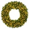 Pre-Lit Artificial Fir Christmas Wreath w/ LED Lights, Plug-In, PVC Tips, 48 In.
