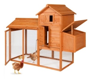 Multi-Level Wooden Chicken Coop - 80in