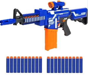 Best Choice Products Kids Motorized Foam Dart Blaster, Toy Combat Battle Set w/ Electric Motor, High-Capacity Drum, 20 Soft Darts, Long Distance Shooting - Multicolor