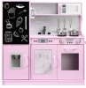 Pretend Play Kitchen Wooden Toy Set for Kids with 11 Accessories,APPEARS NEW ,PINK