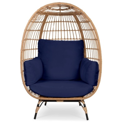 Wicker Egg Chair Oversized Indoor Outdoor Patio Lounger - Missing Hardware  