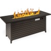 50,000 BTU Rectangular Propane Gas Fire Pit Table w/ Storage, Cover - 57in 