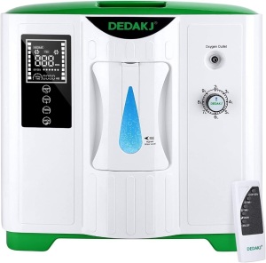 DEDAKJ 2-9L/min Flow Oxygen Concentrator O2 Generator Portable Intelligent Home Air Purifier 93% High Purity AC 220V Remote Control for Home and Travel Car Use, DE-2A. Appears New