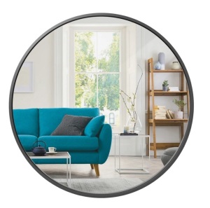 Framed Round Bathroom Vanity Wall Mirror w/ Anti-Blast Film - 36in,NEW