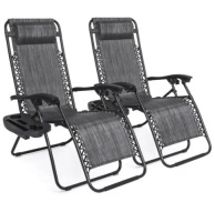 Set of 2 Adjustable Zero Gravity Patio Chair Recliners w/ Cup Holders,2 &nbsp;CAME IN THE BOX,NEW&nbsp;