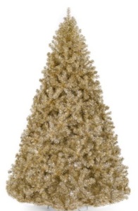 Best Choice Products 6ft Artificial Tinsel Christmas Tree w/ 1,477 Branch Tips - Champagne Gold,APPEARS NEW