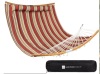 2-Person Quilted Portable Hammock w/ Curved Bamboo Spreader Bar, Carry Bag,NEW