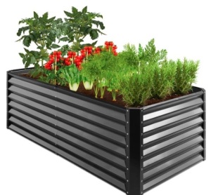 Outdoor Metal Raised Garden Bed for Vegetables, Flowers, Herbs - 6x3x2ft,APPEARS NEW