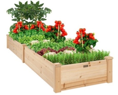 8x2ft Wooden Raised Garden Bed Planter for Garden, Lawn, Yard,APPEARS NEW