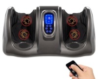 Therapeutic Foot Massager w/ High Intensity Rollers, Remote, 3 Modes, Gray