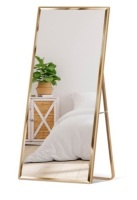 Full Length Mirror, Wall Hanging & Leaning Floor Mirror - 65x22in, Gold