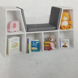 6-Cubbie Kids Bookcase Furniture Accent w/ Cushioned Reading Nook,APPEARS NEW