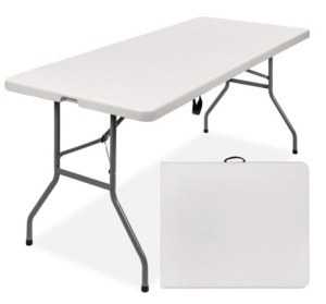 Portable Folding Plastic Dining Table w/ Handle, Lock