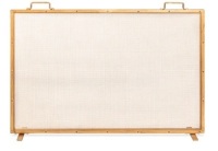 Single Panel Handcrafted Steel Mesh Fireplace Screen w/ Handles - 38x27in,APPEARS NEW