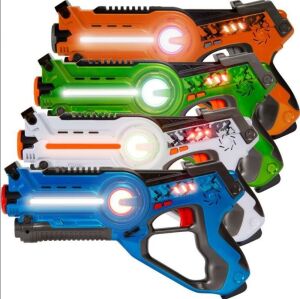 Set of 4 Infrared Laser Tag Guns for Kids & Adults w/ 4 Settings