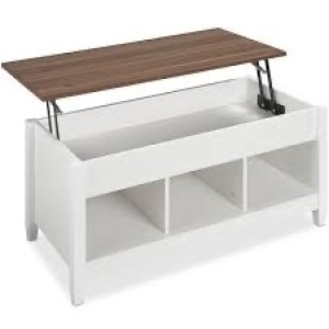 Multifunctional Lift Top Coffee Table w/ Hidden Storage, 3 Cubbies