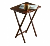 2 Pack Folding TV Tray Table Set, Walnut - Appears New&nbsp;