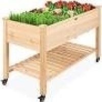 BCP. SKY. 5732 : &nbsp;Best Choice Products Raised Garden Bed 48 X 24 X 32 Inch Mobile Elevated Wood &nbsp;Planter &nbsp;W / lockable Wheels&nbsp;