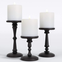 Lot of (2) HB Design Co&nbsp;Matte Black Candle Holder&nbsp;Sets of 3 - Appear New