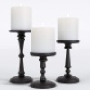 Lot of (2) HB Design Co&nbsp;Matte Black Candle Holder&nbsp;Sets of 3 - Appear New