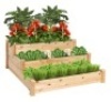 3-Tier Raised Fir Wood Garden Bed Planter