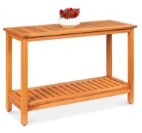 2-Shelf Wooden Console Table Storage Organizer w/ Natural Finish - 48in