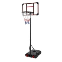 Kids Height-Adjustable Basketball Hoop, Portable Backboard System w/ Wheels