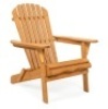 Folding Wooden Adirondack Chair Accent Furniture w/ Natural Finish, Brown