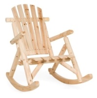 Rocking Wood Adirondack Chair Accent Furniture w/ Natural Finish
