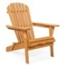 Folding Wooden Adirondack Chair Accent Furniture w/ Natural Finish, Brown