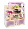 4-Level Kids Wooden Dollhouse w/ 13 Furniture Accessories