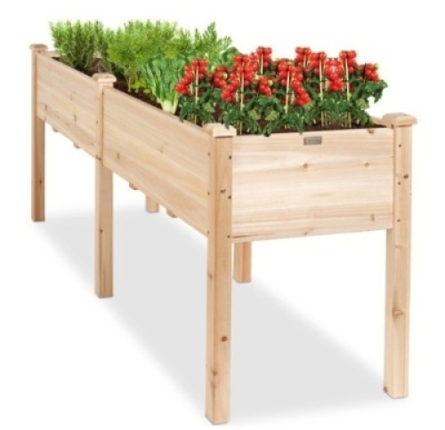 Raised Garden Bed, Elevated Wood Garden Planter Stand - 72x24x30in