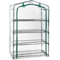 4-Tier Mini Portable Indoor Outdoor Greenhouse w/ Steel Shelves - 40in