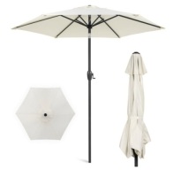 Outdoor Market Patio Umbrella w/ Push Button Tilt, Crank Lift - 7.5ft, Cream