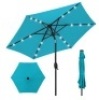 Outdoor Solar Patio Umbrella w/ Push Button Tilt, Crank Lift - 7.5ft, Sky Blue