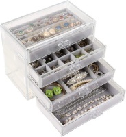 Cozifree Acrylic Jewelry Box, 4 Drawers, Velvet - Appears New&nbsp;&nbsp;