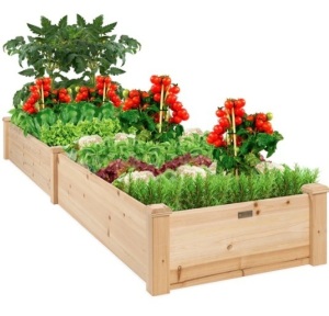 8x2ft Wooden Raised Garden Bed Planter for Garden, Lawn, Yard,APPEARS NEW