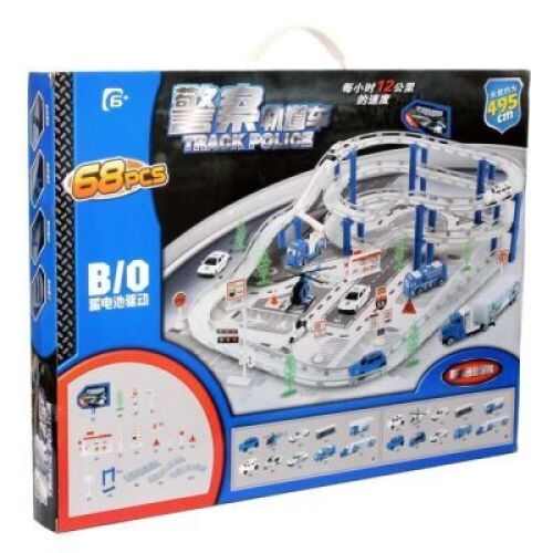 Meitoku City Diecast Track Police Set, 68 pc&nbsp;- NEW