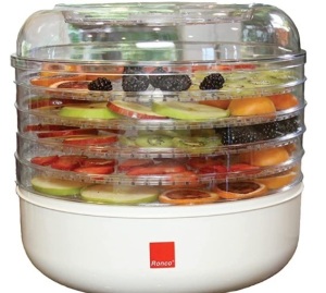 Ronco 5-Tray Dehydrator, Food Preserver Quiet & Easy Operation, for Beef, Turkey, Chicken, Fish Jerky, Fruits, Vegetables, Classic White APPEARS NEW 