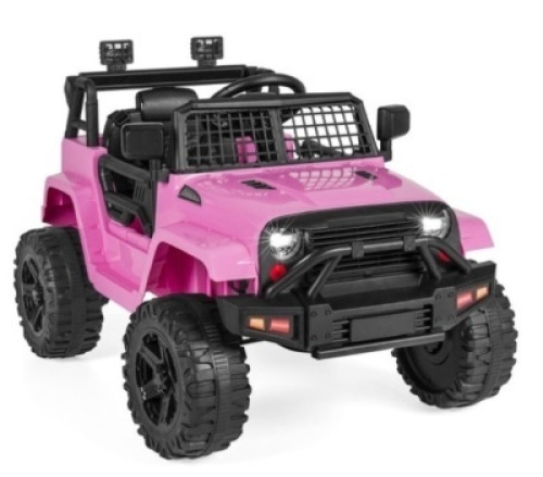 12V Kids Ride-On Truck Car w/ Parent Remote Control, Spring Suspension, Pink