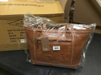 Case of (4) B.O.C Handbags with Embossed Patern, Brown - Appear New&nbsp;
